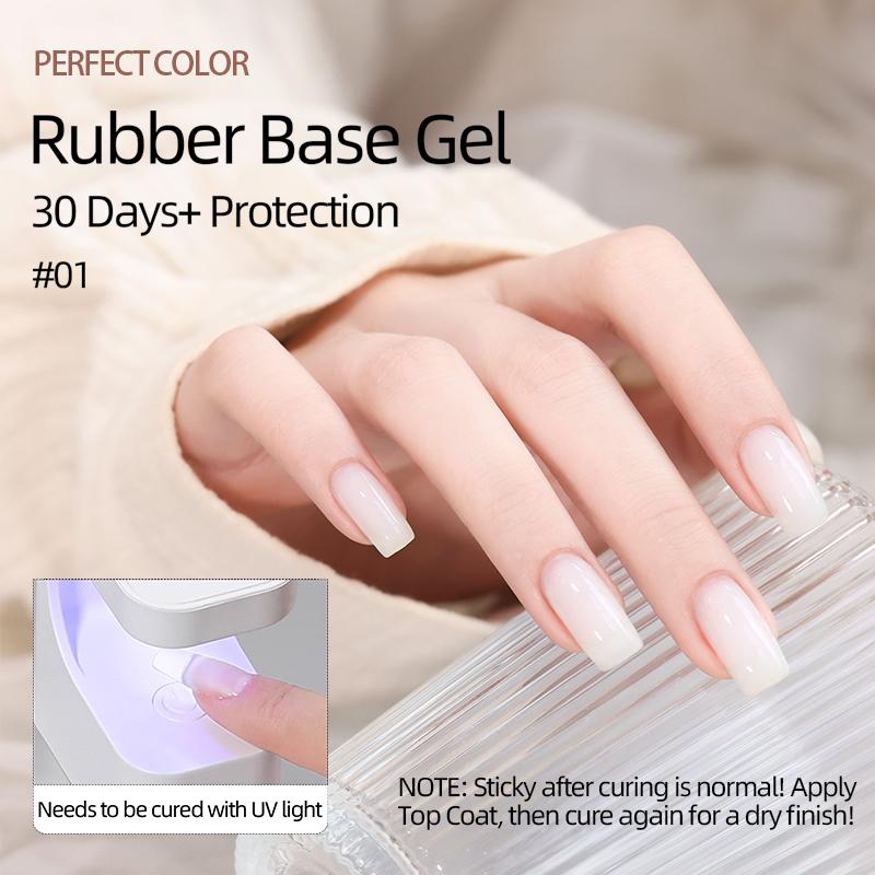 12ML Rubber Base Gel 105 Translucent Nude UV/LED & Top Coat Required,4 in 1 Color Gel,Nail Thickening & Strengthener Builder Gel
