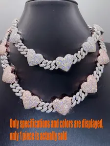 High Quality VVS Diamond Set Premium Diamond Product Hip Hop Style 20mm Sterling Silver, Hip Hop Cuban Chain Necklace Miami Cuban Chain Necklace