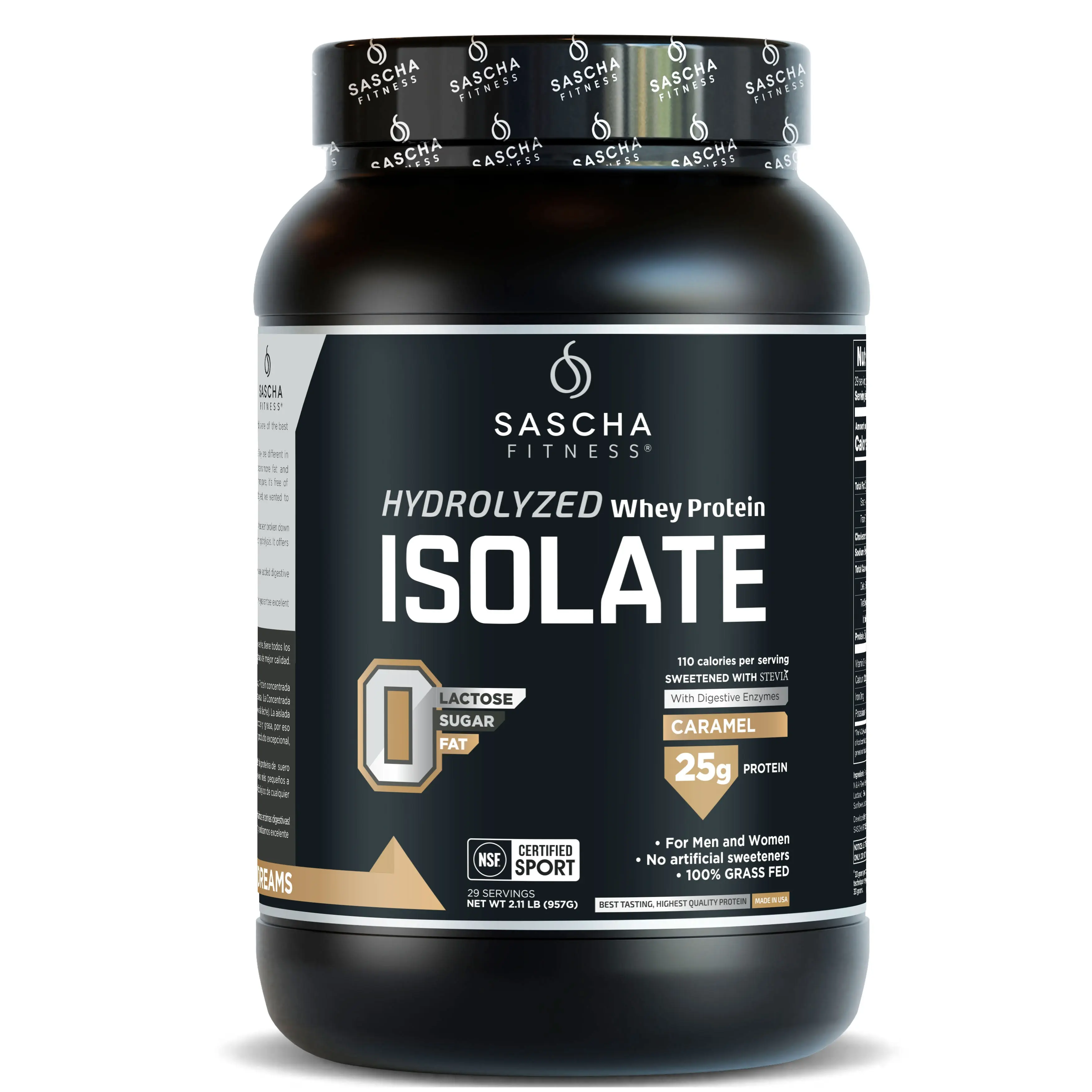SASCHA FITNESS Hydrolyzed Whey Protein Isolate | Caramel Flavor SASCHA FITNESS Hydrolyzed Whey Protein Isolate | Caramel Flavor