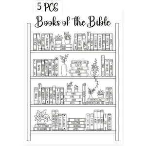 Books of The Bible Tracker Sticker –Bible Books Shelf Coloring Page, Reading Tracker, Customizable Dashboard Stickers for Scripture Study, Tracking, and Holy Writ Organization