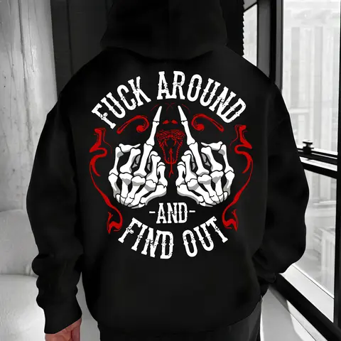 Fuck Around And Find Out Print Hoodie & T Shirt, Red Line Version, Shirt for Gen X