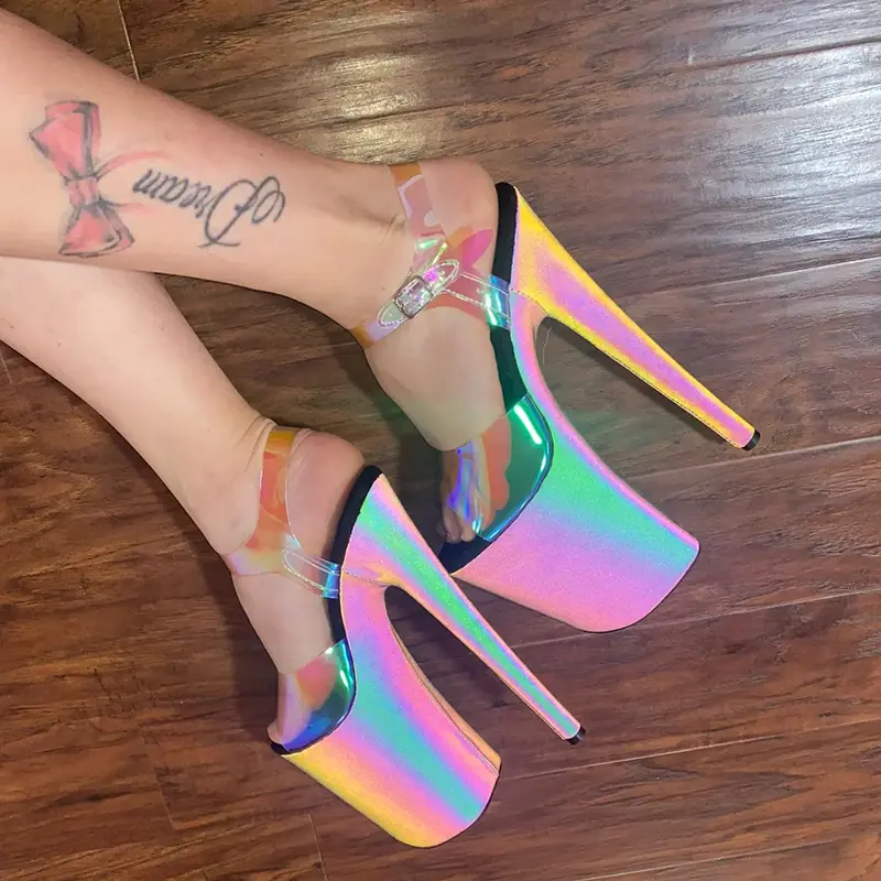 Women's 8 Inch Exotic High Heel Sandal Platform Stiletto Pole Dance Shoes Girl Footwear platform sandals