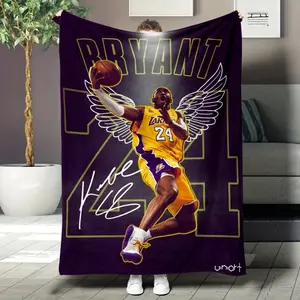 Curry wearing a Warriors jersey and holding a basketball in the background; a Nike-logo blanket—a must-have for the home, perfect Valentine's Day gift.