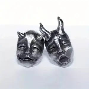 1pair Fashion New Gothic Funny Devil Double-sided Mask Punk Earrings