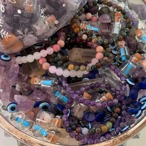 Protection Crystal Confetti | confetti with amethyst, bracelets, garnet, citrine, evil eyes, and much more