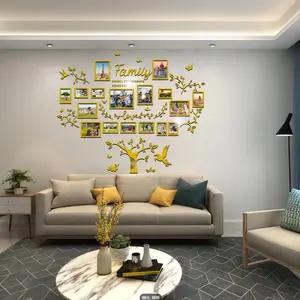 Wall Sticker Photo Frame Acrylic Pony Photo Frame 3D Living Room Wall Decoration DIY Photo Tree Art Wall Sticker Children's Room Decor Wall Decal
