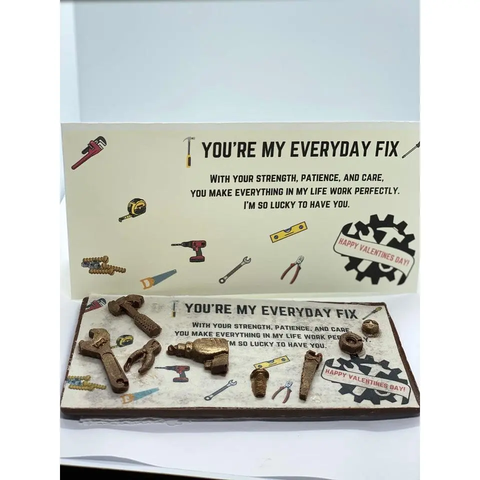 Edible Chocolate Greeting Card with Keepsake Message Card -Valentine's Day- YOU'RE MY EVERYDAY FIX