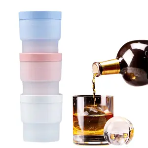3/6pcs Large Ice Ball Molds Silicone Ice Tray Ice Cube Mold Round Ice Making Box 2.5 Inch Sphere Ice for Whiskey & Cocktails