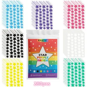 280pcs Colorful Star Hydrocolloid Patches, Waterproof & Sweat-Proof Decorative Stickers, Art Stickers for Daily Skin Decoration