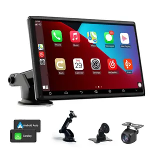 【New Year Gifts】Newest Wireless Portable Carplay and Android Auto, Carplay Screen for Car with Mirror Link/AUX/FM, 7" Touchscreen Bluetooth 5.2, Potable Car Stereo with Dashboard Mount and Windshield Mount, Suitable for All Vehicles DealsforYouDays