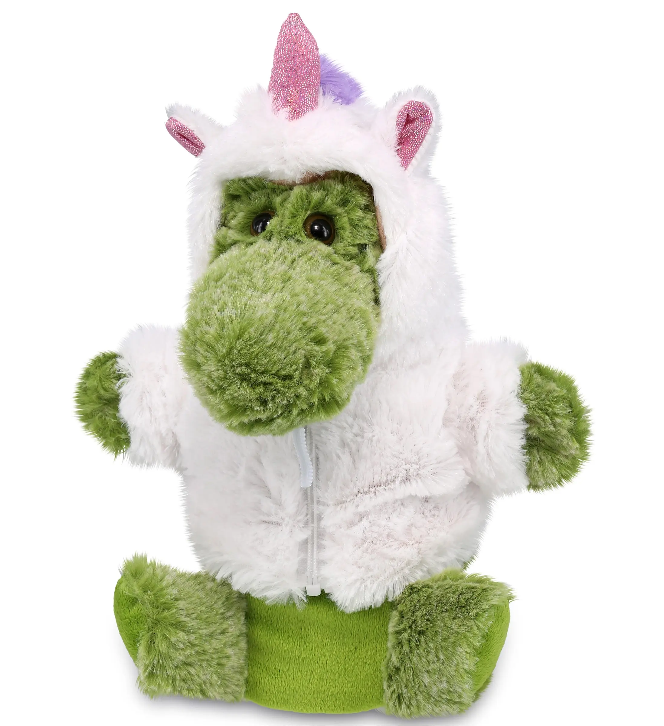 DOLLIBU Polyester Plush Unicorn Hand Puppet - 9l x 7.5w x 4.5h in, Soft Fill for Imaginary Play - Stuffed Alligator Toy, Polyester Edit