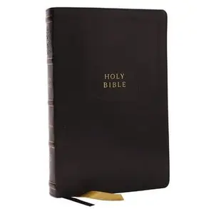 KJV Holy Bible with Apocrypha and 73,000 Center-Column Cross References, Black Leathersoft, Red Letter, Comfort Print: King James Version -- Thomas Nelson, Leather / Fine Binding