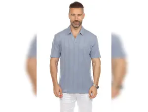 Men's Premium Stylish Polo Shirt with Modern Textured Cable Knit Pattern