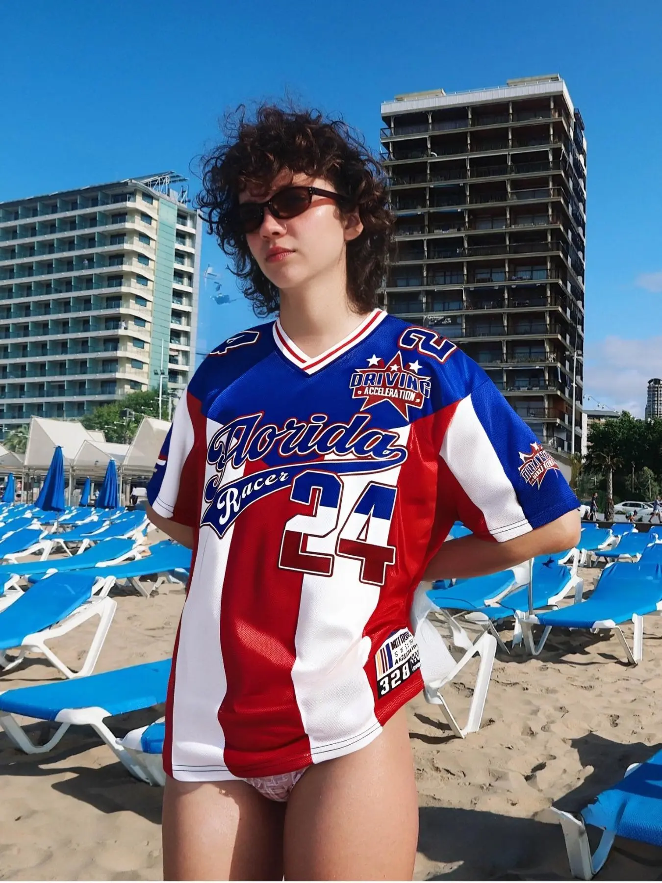 Women's Star & Striped Print Baseball Jersey, Casual Loose Fit V Neck Sleeveless Baseball Top for Summer, Fashion Women's Team Uniform for Beach Vacation