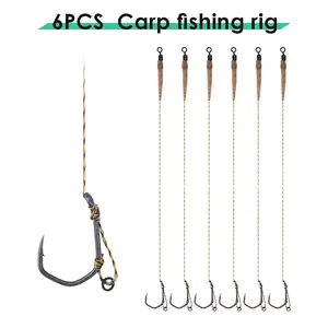 6-Piece Carp Fishing Rig Set, Complete Fishing Gear with Hooks and Lines, Essential Angling Tools for Carp Fishing Enthusiasts