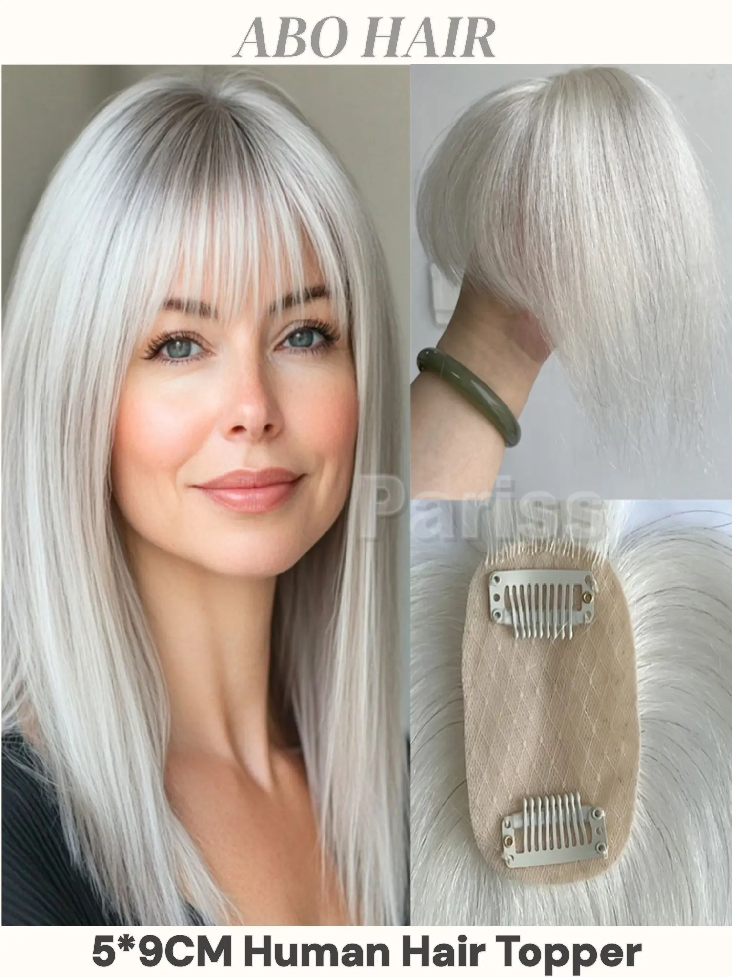 5x9cm Human Hair Topper, Natural Look Extension, Invisible Hair Extensions, Easy to Use, Perfect for Daily Wear, Enhance Your Hairstyle Effortlessly, Invisible Hair Topper, Human Hair Toupee