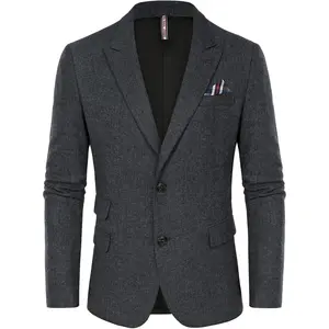 Men Tweed Blazer Wool Herringbone Sport Coat Jacket Vintage Blazers Suit Jackets