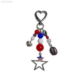 USA Flag Bag Charm - Street-Style Versatile Patriotic Accessory, Independence Day Souvenir Keychain Gift Jewelry for Outdoor Use