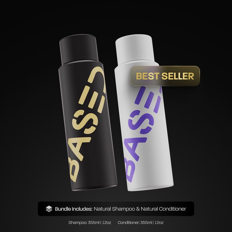 BASED Shower Duo | Shampoo + Conditioner | Deep Clean, Hydrates, Soothes Scalp, Boosts Volume | Fresh Peppermint | Premium Non-Toxic Formula | 12oz Each