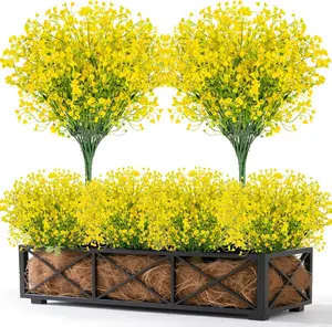 Thanksgiving Fake Flowers for Decoration - 3PCS Artificial Flowers for Outdoors Fake Plants Indoor Plants Fall Decorations for Home Decor Patio Wedding Decor Thanksgiving Decorations 14.7IN