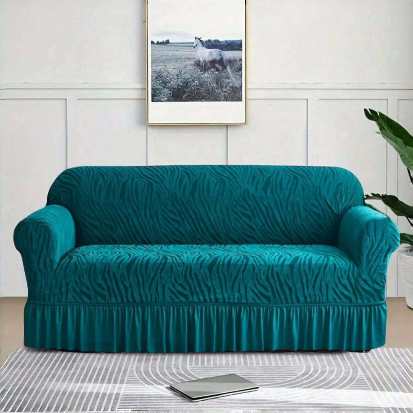 1pc Jacquard Full Coverage Sofa Set, Dust-Proof Outdoor Sofa Cover, Jacquard Couch Covers, Pet-Resistant Soft Home Protection, All-Purpose Cover, Dustproof Sofa Cover