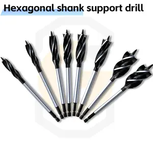 8PCS 10MM-25MM Woodworking Spiral Drill Bits, High Carbon Steel 4-Flute Drill Bits, Self-Tapping Hex Shank, Wood Hole Drill Bits 4 Flutes Cut Drilling Tool With Quick Change Hex Shank Precise Woodworking Deep Hole Drill Bit In All Types Of Wood