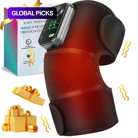 Heated Vibration Knee Massager, 1 Count USB Charging USB Heating Pad Hot Compress Knee and Shoulder Pad, Multifunctional Portable with Heat Kneading Vibration, Ideal Winter and Christmas Gift #GLOBAL PICKS