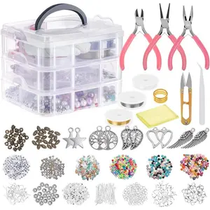 Jewelry Making Kit, Tools, Pliers, Beading Wire, Beads, Accessories, DIY Jewelry Making, Necklace, Earring, Bracelet Repair