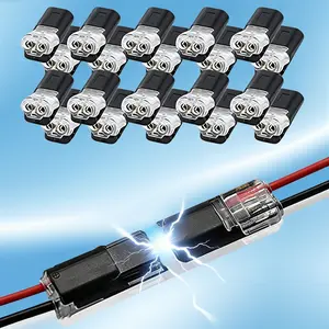 100pcs Double Wire Plug in Connector with Locking Buckle, Quick-Clip Fasteners Multi-Purpose Snap-On Blocks for Strip Lights DIY Crafting, Low-Voltage Decor & Model Kits 2 Pin