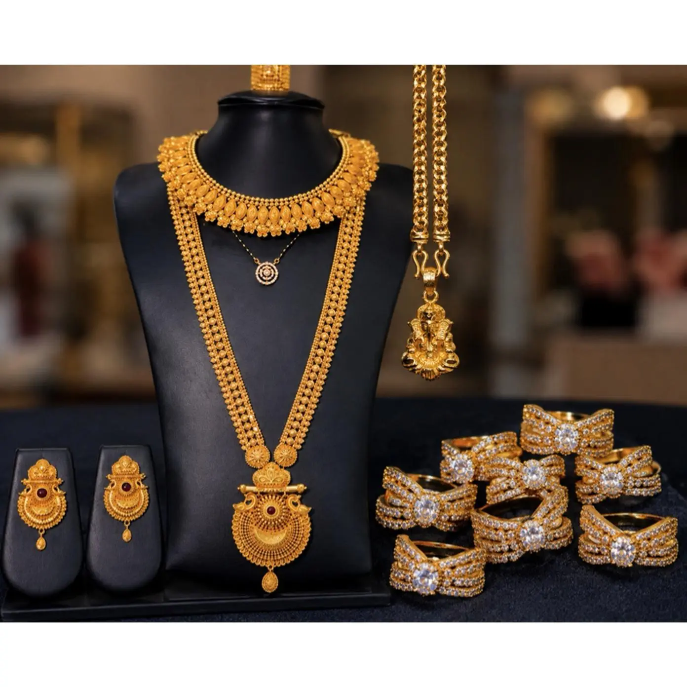 Nepali Ladies' Full Set for Teej Festival and Dashsin Festival Gold Color Jewelry Collection