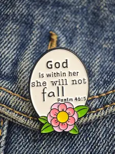 Fashion Letter & Flower Design Brooch, Cute Clothes Accessories for Women & Men, Trendy All-match & Exquisite Brooch for Birthday Gift, Flower Brooch Pin