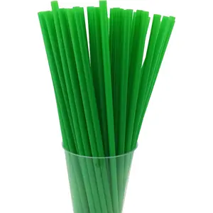 200PCS 10.2 Inches Disposable Decorative Green Plastic Straws for Birthday Wedding Cocktail Party Supplies