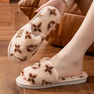 New Trendy Fur Slippers, Valentine's Day Gift for Girls, Super Cute Fashion warm Home Shoes, Fuzzy Warm Slippers, Anti-Slip Thick Sole Cotton Slippers