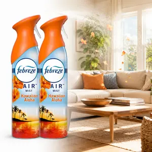 Febreze Air Effects Hawaiian Aloha Air Freshener 8.8oz,island aroma,odor mist,aerosol can,air spray,deodorizer,living room,bedroom,hallway,basement,home gym,guest room,linen closet,diaper pail,garbage smells,sweat odor,musty rooms,leftover odors,party,den
