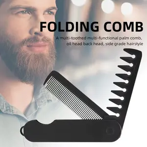 Men's Multifunctional Folding Comb, Foldable Comb, Travel Comb, Portable Comb, Grooming Brush, Ideal for Side Parting & Textured Styling, Compact Design for Easy Carry, Perfect for Daily Use