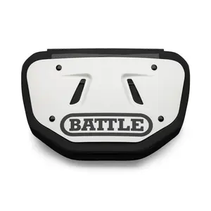 Battle Adult Football White Back Plate - High-Impact Foam Interior, Curved Design for Max Energy Disbursement, Universal Fit, 11.5" x 6.5"