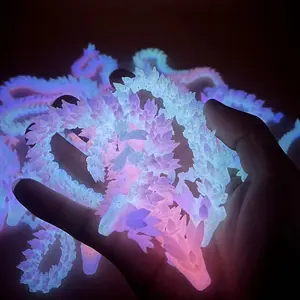 3D Printed Luminous Glow in the Dark Crystal Dragon, 1 Count Creative Desktop Decoration, Desktop Ornament for Home Office Dormitory School Car
