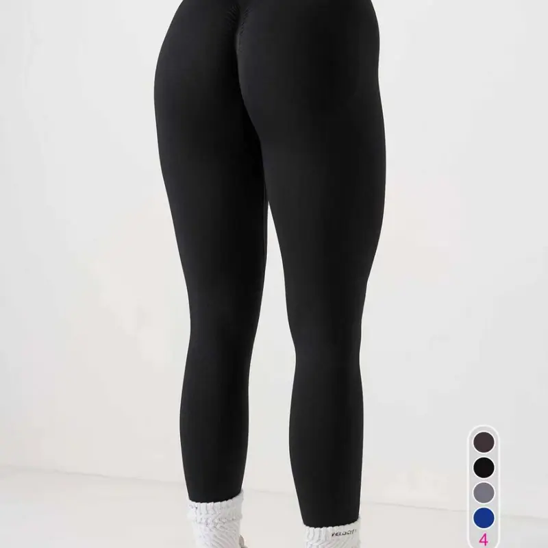 Women's Solid-Color Sports Leggings, Workout Leggings, Gym Workout Sportswear, Breathable Comfortable High-Stretch High-Waisted Yoga Leggings, Ladies Sportswear, Female Gym Clothes for Indoor and Outdoor Wear