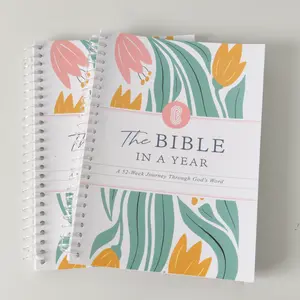 Guided Bible Study Notebook - 52-Week Daily Reading Plan, Spiritual Companion for Adults, Bible in a Year Journal
