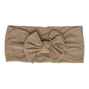 Latte Nylon Bow Headwrap