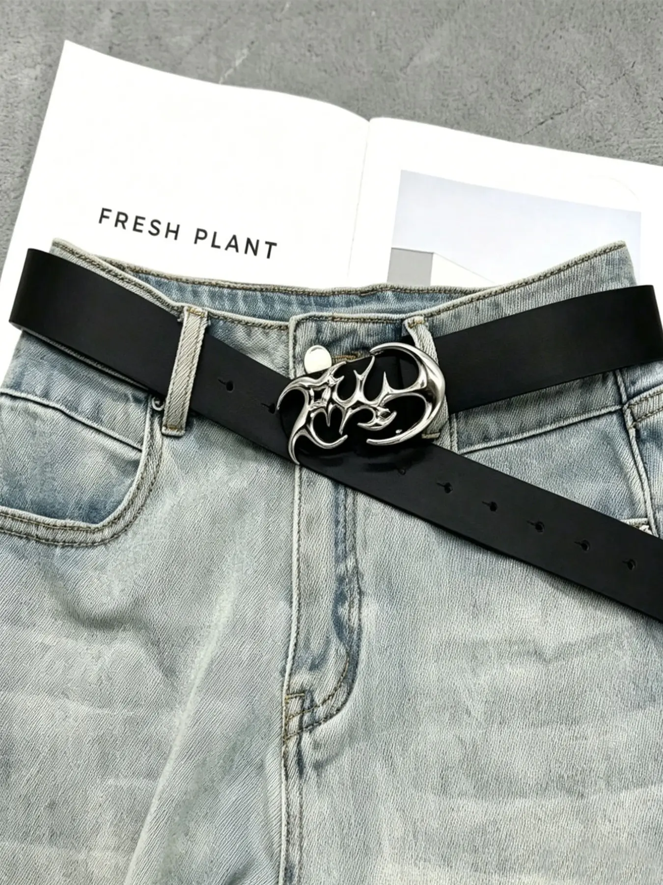 New Y2K Hollow PU Leather Punk Style Men's Belt, Punk Fashion Belt, Street Style Belt, Casual Style Belts, Perfect Gift for Summer, Casual, Business, Outdoor, Travel, Halloween