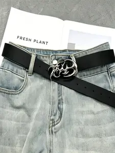 New Y2K Hollow PU Leather Punk Style Men's Belt, Street Style Belt, Perfect Gift for Summer, Casual, Business, Outdoor, Travel, Halloween