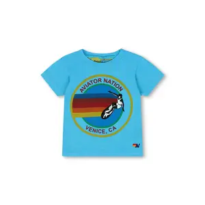 KID'S AVIATOR NATION TEE - NEON BLUE