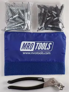 K4S50-6 MRO TOOLS Standard 25 5/32” & 25 3/32” Cleco Fasteners Kit w/ Carry Bag