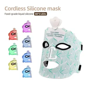 1 PC Red Light Mask for Face, 7 Colors Red Light Mask, LED Facial Mask, Cordless, Soft Flexible, Portable & Lightweight for Home & Travel, Rechargeable Facial Masks for Mom Sister Girlfriend Wife Mother'day Gift