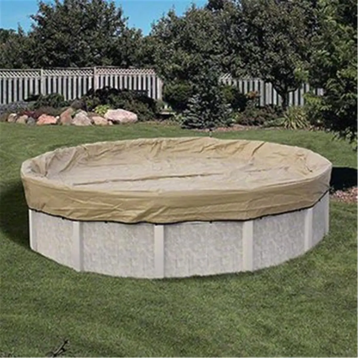 Hinspergers AK1224OV4 Vinyl Armor Kote Durable 12x24 ft Round Winter Cover - Vinyl-Coated Cable, Secure Fit, Chemical & Chlorine Resistant, 50% Stronger Extra Large Home Care Dust Cover, Heavy Duty