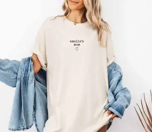 Custom Mom Shirt, Personalized Mom Name Shirt, Minimalist Mom Tee, Custom Kids Name Gift, First Mothers Day Gift for Mom
