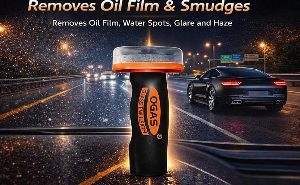 Glass Emulsion Powerful Multi-Purpose Cleaner Oil Film Cleaning Brush, Car Windshield Cleaner Tool for Automotive Windshield/Window/Mirror Cleaning, Clearvision Improve Driving Visibility