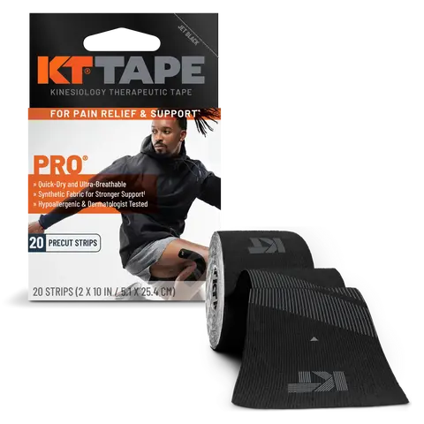 Professional Grade Cotton Kinesiology Sports Tape - 20 Pre Cut, 10 Inches Long, 2 Inches Wide Strips, Dermatologist-Tested Skin-Friendly, Bold Neutral Elastic, Water-Resistant, Quick-Dry Muscle Support for Knee, Shoulder Athletic Recovery