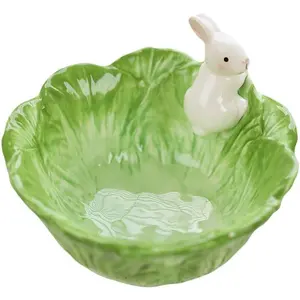 Cute Cartoon Cabbage with Rabbit Shaped Ceramic Bowls Rice Bowls/ Salad Bowls/ Soup Bowls/ Saucer